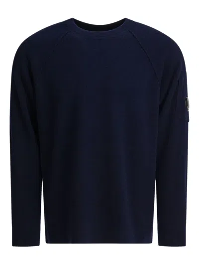 C.p. Company Raglan-sleeve Pocket Sweater In Blue