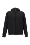 C.p. Company Rainproof Full Zip Jacket With Hood In Black