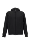 C.p. Company Rainproof Full Zip Jacket With Hood In Gray