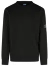 C.p. Company Sweatshirts Crew Neck In Diagonal Raised Fleece In Black