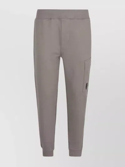 C.p. Company Raised Fleece Cargo Pants Pockets In Gray