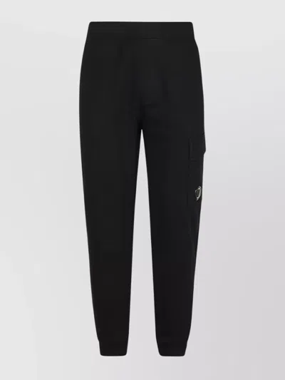 C.P. COMPANY RAISED FLEECE LENS SWEATPANTS DIAGONAL