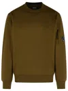C.p. Company Raised Cotton Sweatshirt Arm Pocket In Brown