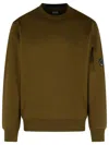 C.p. Company Raised Cotton Sweatshirt Arm Pocket In Brown
