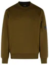 C.p. Company Raised Cotton Sweatshirt Arm Pocket In Green