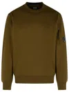 C.p. Company Raised Cotton Sweatshirt Arm Pocket In Green