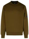 C.p. Company Raised Cotton Sweatshirt Arm Pocket In Brown