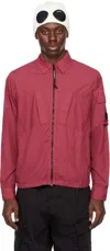 C.p. Company Red Zip Shirt In Red Bud 577
