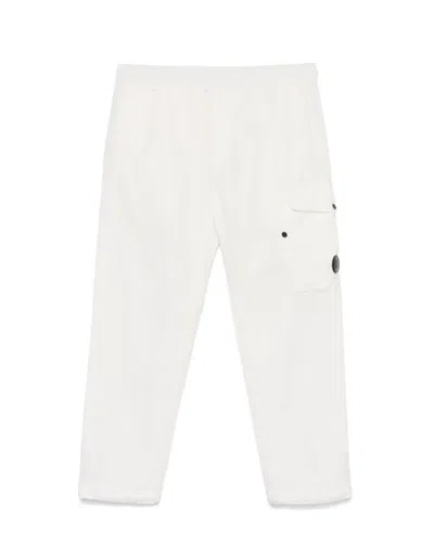 C.p. Company Regular Fit Cotton Linen Pants In White