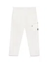 C.p. Company Regular Fit Cotton Linen Pants In White