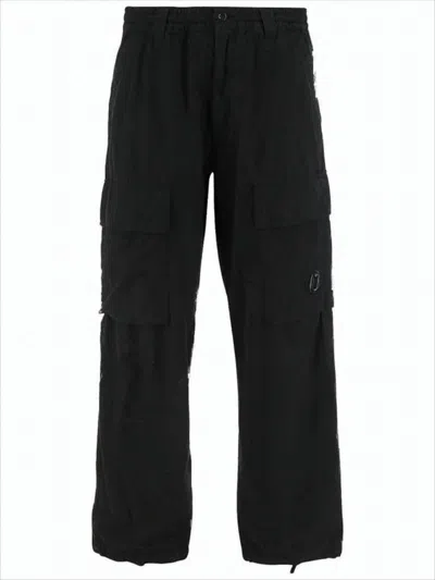 C.p. Company Relaxed Fit Cargo Pants With Adjustable Hems In Black