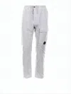 C.p. Company Relaxed-fit Cargo Pants With Multiple Pockets And Circular Patch Detail In White