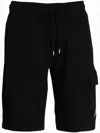 C.p. Company Relaxed Fit Cargo Shorts With Drawstring Waistband In Black