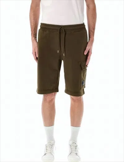 C.P. COMPANY RELAXED FIT CARGO SHORTS WITH FLAP POCKET DETAIL