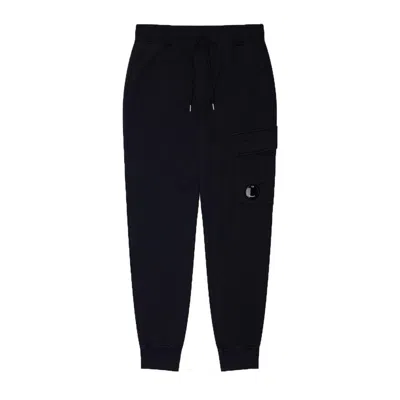 C.p. Company Relaxed Fit Cargo Sweatpants With Ample Pockets In Black