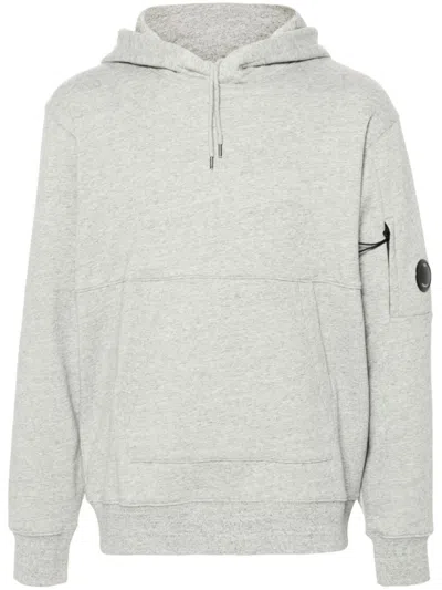 C.p. Company Relaxed Fit Hooded Sweatshirt With Kangaroo Pocket In White