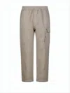 C.p. Company Relaxed Fit Straight Pants With Elastic Waistband In Gray