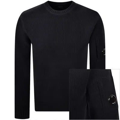 C.p. Company Cp Company Rib Knit Jumper Navy In Blue