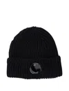C.p. Company Accessories Knit Cap In Extrafine Merino Wool In Black