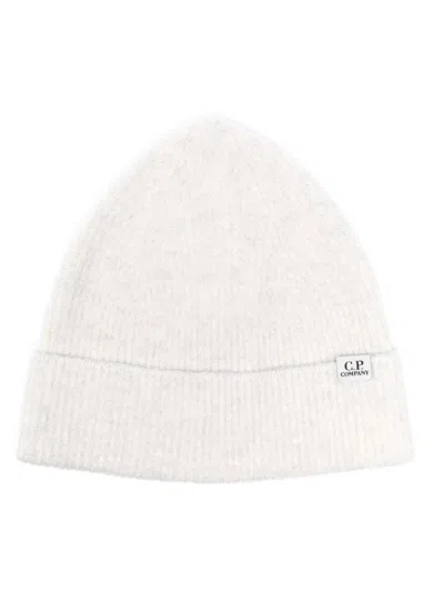 C.p. Company Ribbed Beanie In Weiss