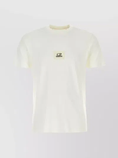 C.p. Company Ribbed Crew Neck Short Sleeve T-shirt In White