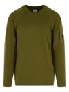 C.p. Company Wool Blend Raglan Sleeve Sweatshirt In Green