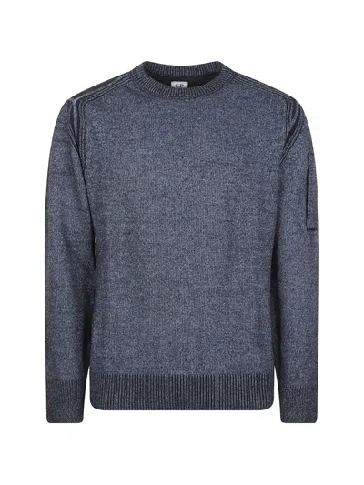C.p. Company Ribbed Crew Neck Sweater In Blue