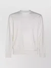 C.p. Company Ribbed Crew Neck Sweater With Long Sleeves In White