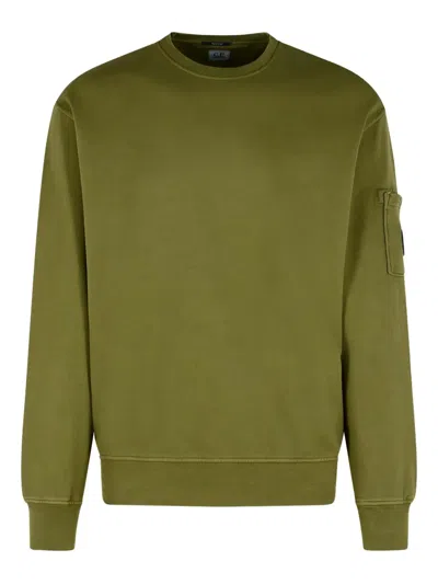C.p. Company Ribbed Crew-neck Sweatshirt In Green
