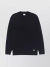 C.p. Company Ribbed Crewneck Sweater Long Sleeves In Black