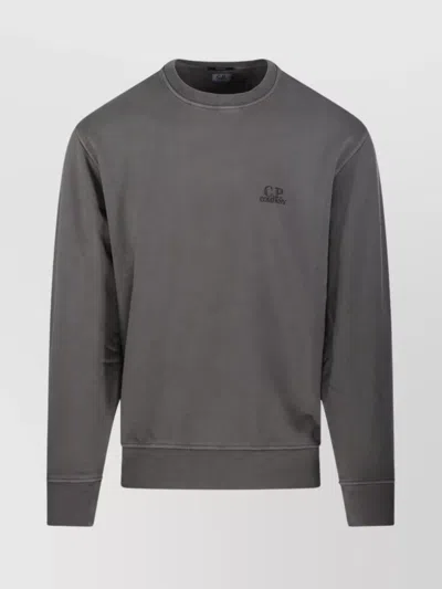 C.p. Company Ribbed Cuffs Crew Neck Sweatshirt In Gray