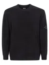 C.p. Company Knitwear Crew Neck In Chenille Cotton In Black