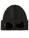 C.p. Company C.p.company Extrafine Merino Wool Goggle Beanie In Black
