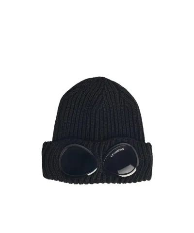 C.P. COMPANY GOGGLE-LENS RIBBED BEANIE HAT