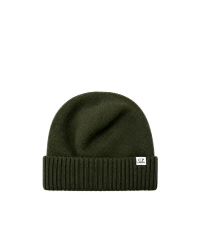 C.p. Company Ribbed-knit Beanie Hat In Green