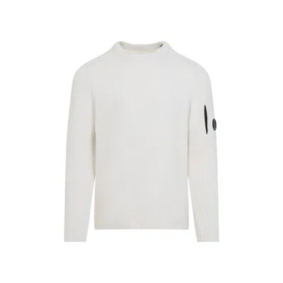 C.p. Company Ribbed Knit Sweater In White
