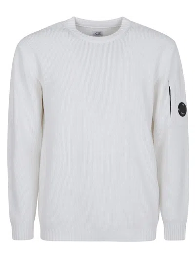 C.P. COMPANY RIBBED KNIT SWEATER WITH DISTINCTIVE LOGO PATCH