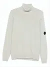 C.p. Company Ribbed Knit Turtleneck Sweater With Folded Collar And Distinctive Sleeve Patch In Multi