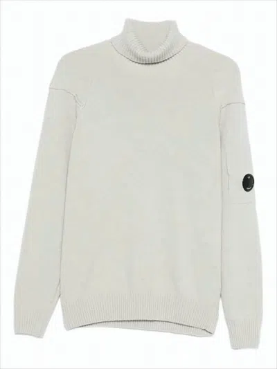 C.p. Company Ribbed Knit Turtleneck Sweater With Folded Collar And Distinctive Sleeve Patch In Multi