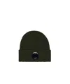 C.p. Company Ribbed Lens-detail Beanie In Green