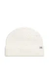C.p. Company Ribbed Logo-patch Beanie Hat In White
