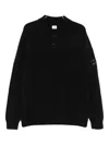 C.p. Company Ribbed Polo Shirt In Black