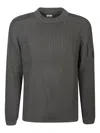 C.p. Company Crew Neck Long Sleeve Knitwear Re-wool In Gray