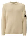 C.p. Company Ribbed Sweater In Neutral