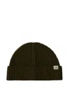 C.p. Company Ribbed-wool Beanie Hat In Green