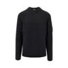 C.p. Company Wool Blend Sweater Arm Pocket In Blue