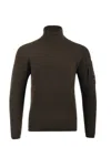 C.p. Company Ribbed Wool Blend Turtleneck In Green