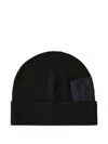 C.p. Company Ribbed-wool Logo-patch Beanie Hat In Black
