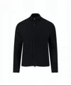 C.p. Company Ribbed Zip-up Knitwear With High Collar And Front Zipper In Black