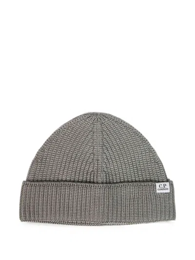 C.p. Company Ribbed-knit Beanie Hat In Gray